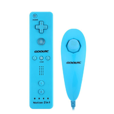 

Wired Nunchuck&Remote Controller with Motion Plus for Nintendo Wii With Retail Package Blue