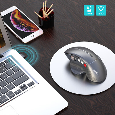 

HXSJ T32 24GHz Vertical Wireless Mute Mouse 6 Keys 3600DPI Mice Professional Wireless Gaming Mouse for PC LaptopSilver