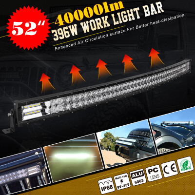 

Curved 10D Dual-Row 52inch 3600W LED Light Bar Offroad fit for Jeep Truck ATV 54