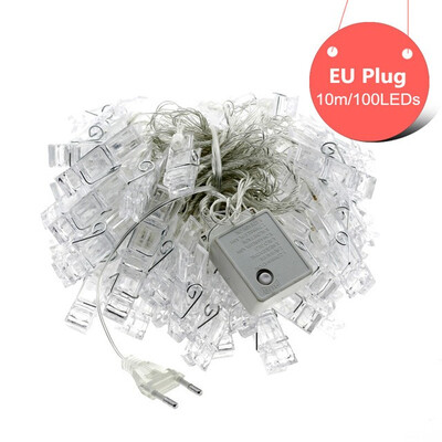 

LED String Light Clip Lamp 20LED 40LED 100LED Card Photo Decoration Christmas Wedding Holiday Light