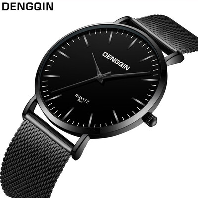 

Gobestart DENGQIN Men Fashion Military Stainless Steel Analog Date Sport Quartz Wrist Watch