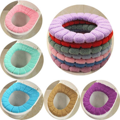 

New USA Washable Toilet Seat Cover Soft Pad Cloth Lid Top Warmer Mat Bathroom