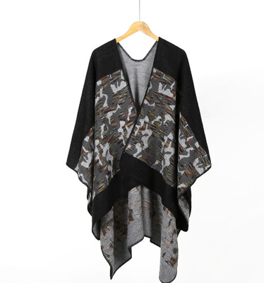 

Europe&the United States foreign trade ladies fashion camouflage cashmere split long thick shawl ebay AliExpress best selling cloak