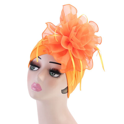 

Womens Big Flower Ruffle Turban Hijab Hat Lace Cancer Chemo Cap Cocktail Wedding Party Hat Indian Hats