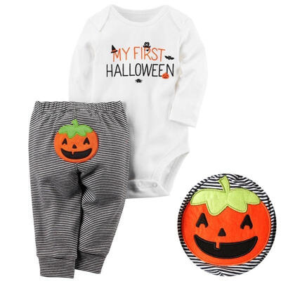 

Newborn Baby Boy Girl Halloween Clothes Tops RomperPants 2pcs Outfits Set