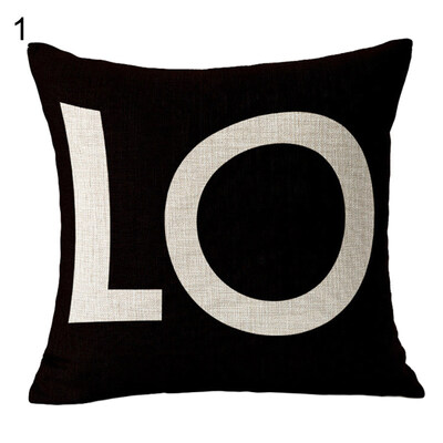

Romantic Love Pillow Cover Linen Cushion Case Home Car Sofa Bedroom Hotel Decor