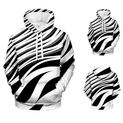 

Toponeto Mens Sasual 3D Printing Creative Long-Sleeved Hooded Long-Sleeved Sweater Coat