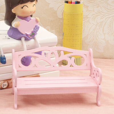 

Gobestart Dollhouse Miniature Furniture Wooden DIY Bench Chair Kids Play Toy Home Decro