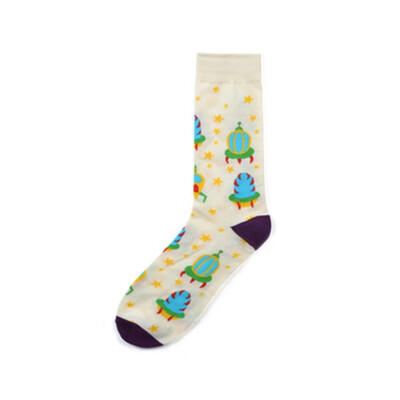 

New Mid Crew colorful Socks Spaceman series cosmic astronaut male personality in the tube cotton socks men sox