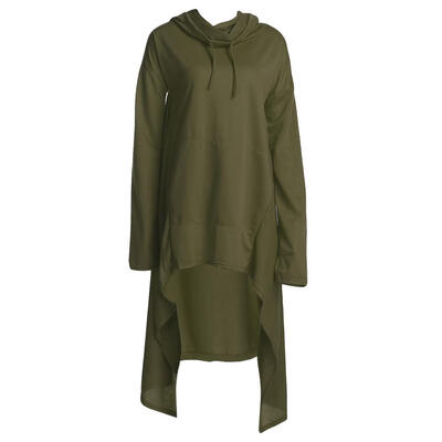 

Women Solid Drawstring Irregular Loose Pullover Pocket Hoodies