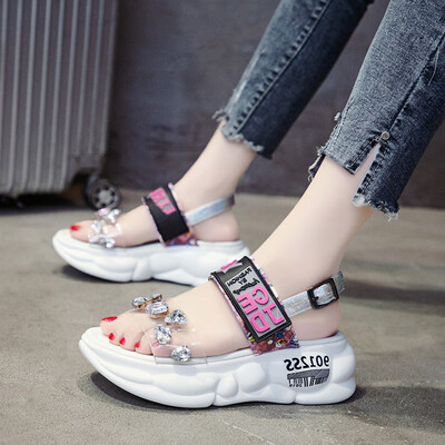 

Quality life casual shoes womens shoes low - heeled shoes thick - bottomed muffin heel sandals fairy shoes summer tide shoes