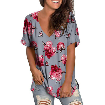 

Starmoon Women Summer V Neck Short Sleeve Shirt Casual Tunic Tops Blouse
