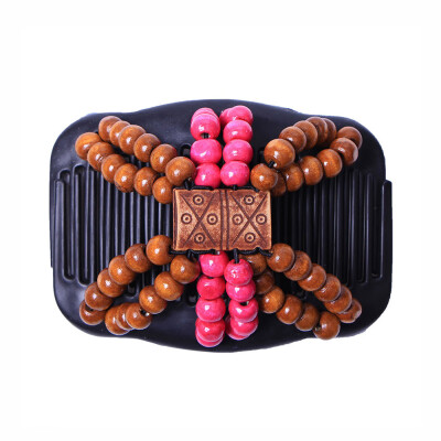 

〖Follure〗Women Magic Acrylic Vintage Hair Comb Double Clips Wooden Hair Slide