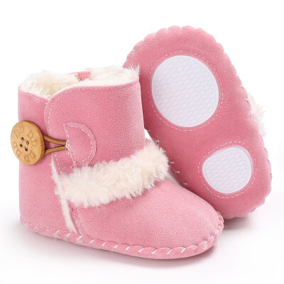 

Winter Baby Boots Girls Boys Rubber Soled Shoes Infant Toddlerborn Super Warm Snowfield Wooden Buttons Boots