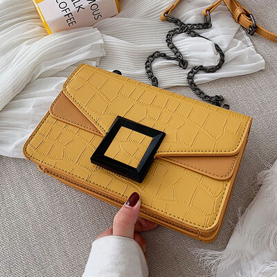

Internet celebrity bag girl 2019 new Xia Xiao fresh oblique bag fashion 100 crocodile chain bag