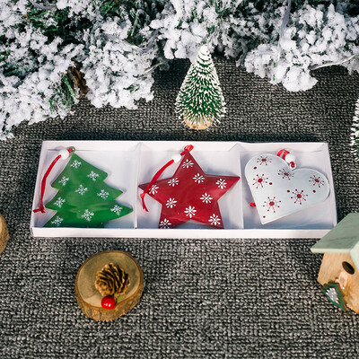 

Christmas Ornaments Metal Xmas Tree Star Window Pendant Hanging Home Decor Set