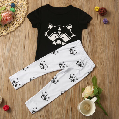 

Newborn Infant Baby Girl Boy Cartoon T shirt Tops Pants Outfits Clothes Set