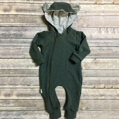 

Zipped Toddler Infant Baby Boy Romper Jumpsuit Hooded Bodysuit Clothes Outfit CA