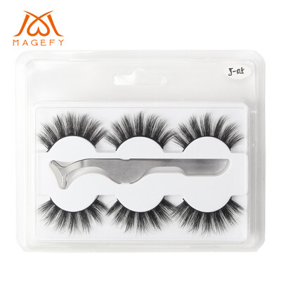 

Gobestart Natural Party Luxury Makeup 3Pair 3D False Lashes Fluffy Strip Eye lashes Clip