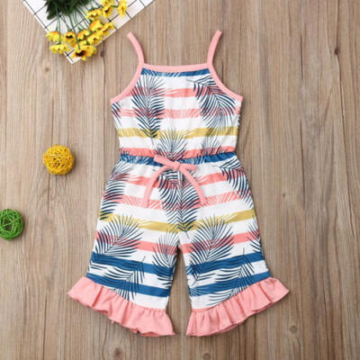 

US Summer Newborn Baby Girl Print Clothes Long Romper Jumpsuit Outfit Sunsuit