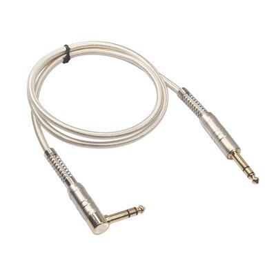 

635mm TRS Stereo Male to Male Straight to 90 Degree Audio Cable Wire Cord