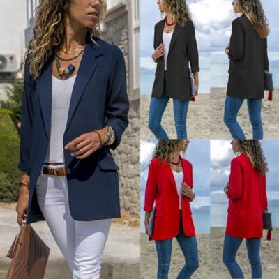 

Fashion Women Ladies Long Sleeve Cardigan Casual Blazer Suit Jacket Coat Outwear