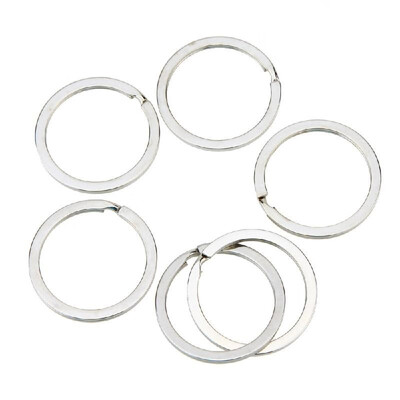 

6Pcs 32mm Silver Tone Metal Flat Split Rings Keyrings Keychains Keys Holder