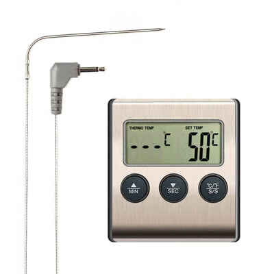 

Digital Lcd Display Probe Food Thermometer Timer Bakeware Kitchen BBQ Meat Cooking Temperature Meter