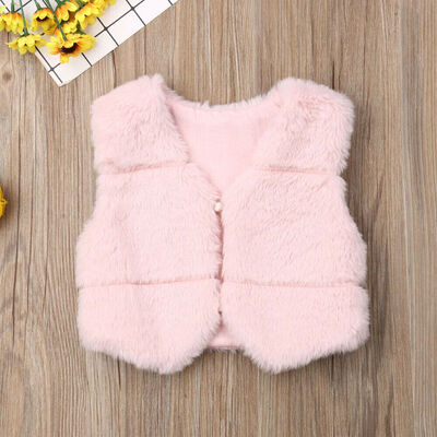 

New Girls Kids Faux Fur Vest Waistcoat Baby Girl Warm Winter Coat Outwear Jacket