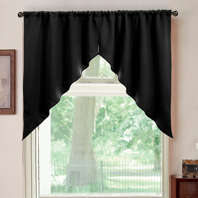 

Toponeto Elegant Sheer Organza Kitchen Rod Pocket Window Curtain Treatment Set