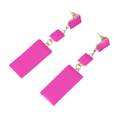 

2018 Fashion Design Geometry Gold Color 4 Color Alloy Blue Enamel Drop Earrings For Women Long Earrings On Valentines Day