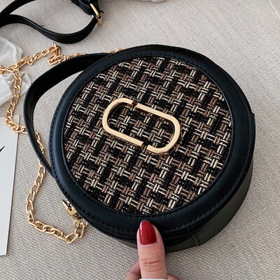 

Korean female 2019 new foreign style portable Joker shoulder bag summer fashion chain slung round bag