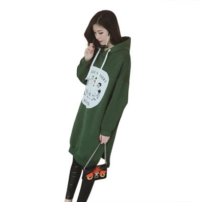 

Women Casual Letters Print Long Hoodies Loose Street Autumn Daily Wear Tops