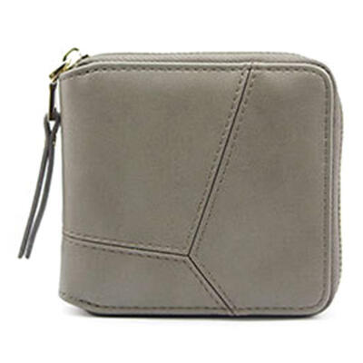 

Simple Square Lady Wallet Short Paragraph Zipper Small Wallet Mini Card Holder Purse