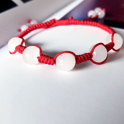 

FW Hand-woven red bracelet fashion jewelry beautiful bracelet white small bead bracelet
