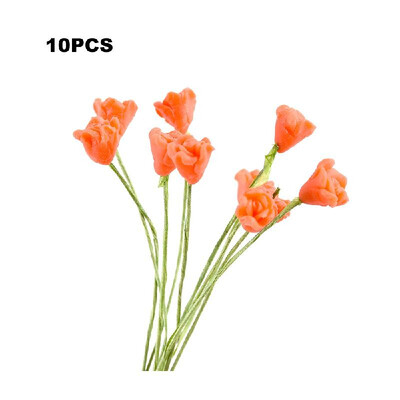 

10pcsset Mini Rose Daisy Tulip Sunflower Fairy Garden Resin DIY Craft Ornaments Miniature Landscape Model Home Decoration Photogr