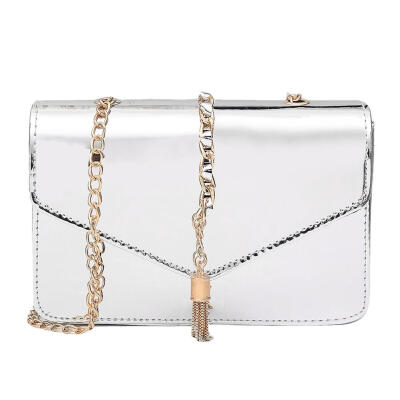 

Tassels Party Women Handbags Chain Patent Leather Shoulder Messenger Bags