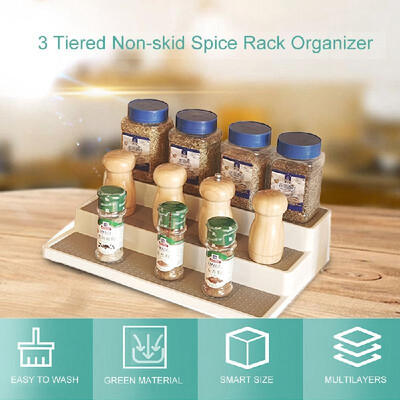 

3 Tiered Expandable Spice Rack Organizer Non-skid Pantry Organizer&Storage for Kitchen Refrigerator Bathroom Craft Room