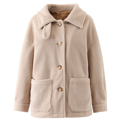 

Roseonmyhand Winter Women Faux Fleece Coat Outwear Warm Lapel Biker Motor Jacket