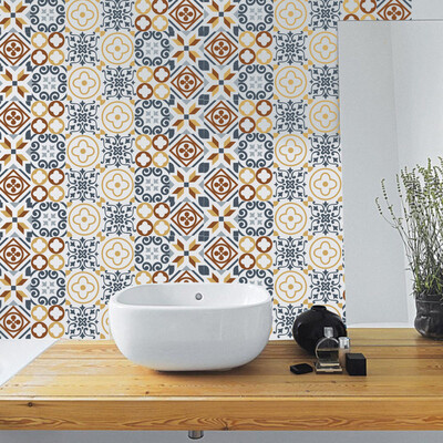 

Gobestart 6Pcs Self Adhesive Tile Art Wall Decal Sticker DIY Kitchen Bathroom Decor Vinyl
