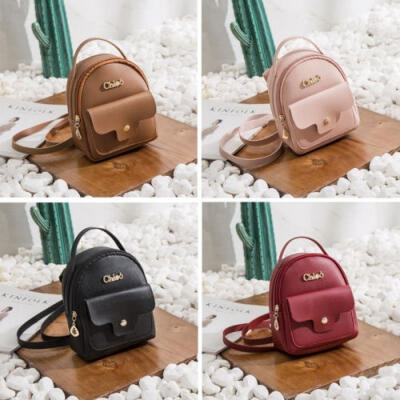 

Women Girls Mini Faux Leather Backpack Rucksack School Bag Travel Handbag Lot