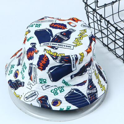 

Cap Female Xia Cute Cartoon Drawing Soft Sister Fishermans Cap Double-sided Foldable Sunshade Cap