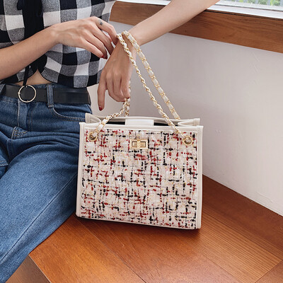 

Womens bag 2019 new wild foreign wool woolen shoulder bag summer small fresh ins net red Sen slanting small bag