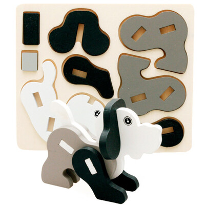 

Gotoamei Montessori Mini 3D Puzzle Kids Educational Funny Toy Wooden Colorful Jigsaw Gift
