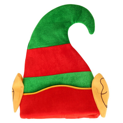 

2019 Christmas Hat Red Green Striped Elf Hat With Ears Christmas Ornaments Decor Children Women Men Boys Girls Cap Party Props