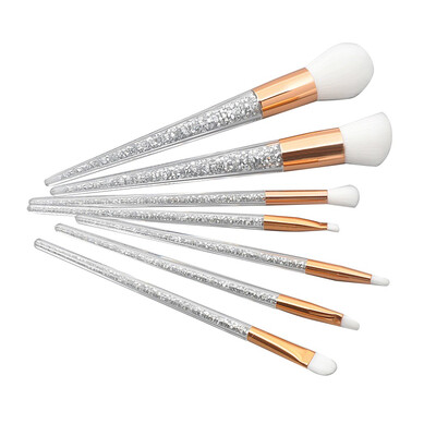 

Toponeto 7 Pcs Colored Plastic Granule Transparent Handle Cosmetic Brush Set