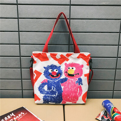 

Ins ladiescanvas bags in Tung&ladies diagonal bags in ancient times girlscollege students one-shoulder canvas bags in cla