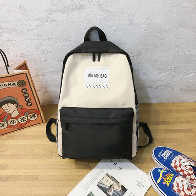 

Ins style schoolbag female Korean version of high school students simple Mori Department ancient feeling fresh canvas backpack dou