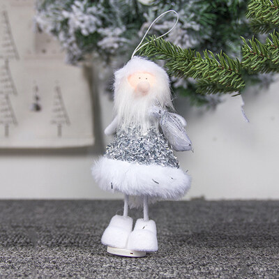 

guangxichuangshengxinfu Christmas Pendants Mini Plush Angel Doll Toy Christmas Figurine Ornaments Holiday Gift Decorations