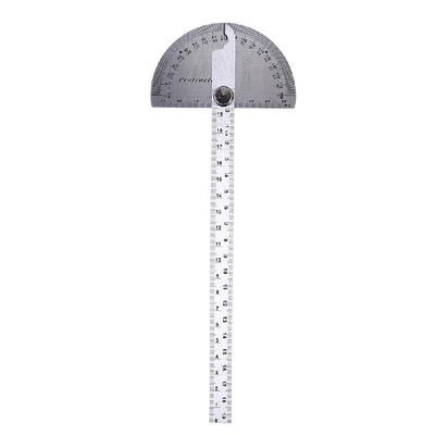 

Stainless Steel 180 Degree Protractor Angle Finder Rotary Woodworking Measuring Ruler Craftsman Tool